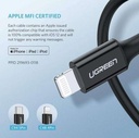 UGREEN USB-C to Lightning M/M Cable Rubber Shell 2m (Black)US171