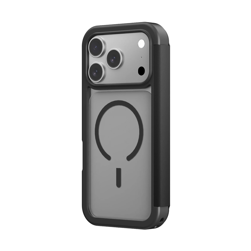 AMAZINGTHING GLAMOUR FOLIO MAGSAFE DROP PROOF CASE FOR IPHONE 17 PRO MAX 6.9 (Color: BLACK)