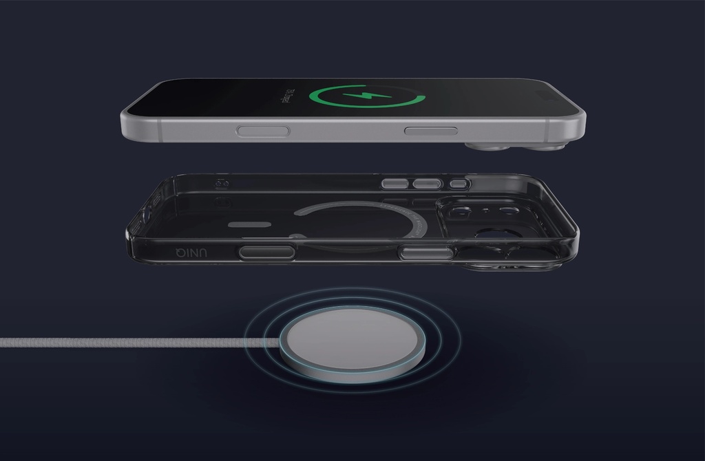 Uniq Airsuit MagSafe Case for iPhone 17 Pro Max - Glossy Clear/White