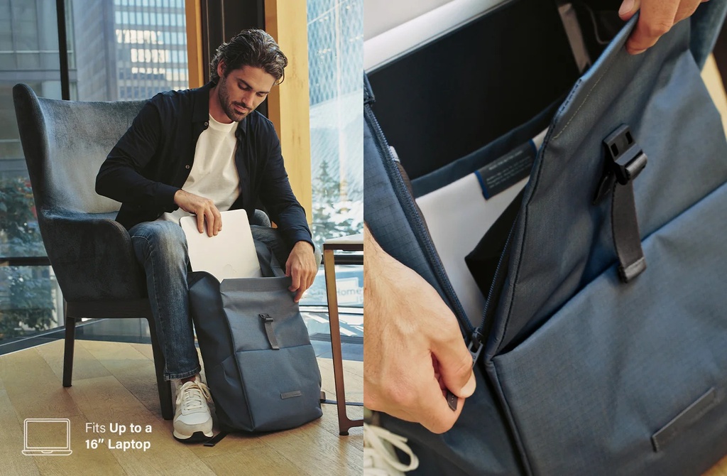 Uniq Arden RPET RipStop BackPack 18L -Nocturene Blue