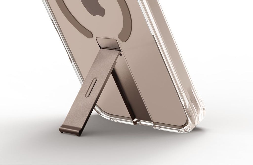Uniq Hybrid Eleva Magsafe Case With Vertical Stand For Iphone 16 Pro - Taupe Gold