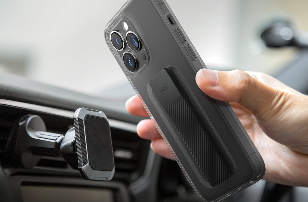 Uniq Hybrid Heldro Mount Series for iPhone 14 Plus - Vapour Smoke