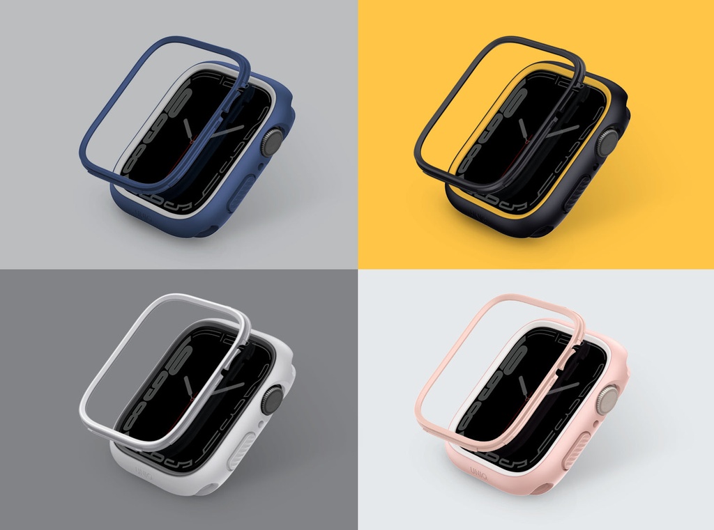 Uniq Moduo Case For Apple Watch With Interchangeable Bezel 45/44 mm - Chalk/Stone Grey 