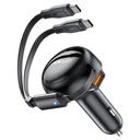 B13 53W 2-in-1 (2*USB-C) car charger with retractable cable,black