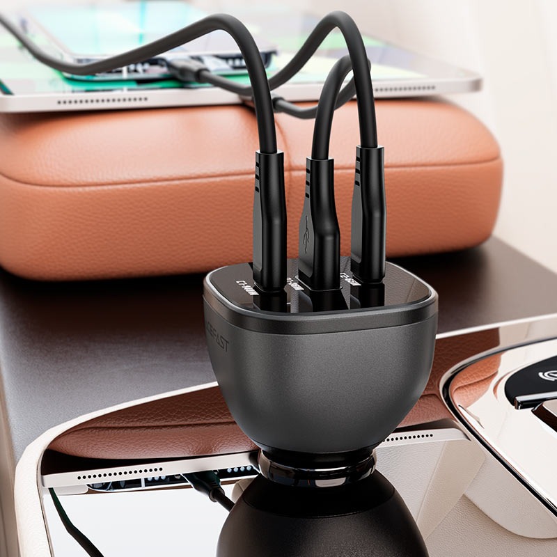 B14 165W (2*USB- C+USB-A) 3-port car charger,black