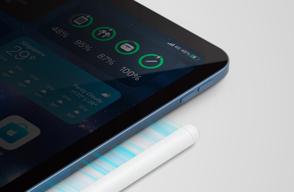 Uniq Pixo Pro Magnetic Stylus With Wireless Charging for iPad - Dove White