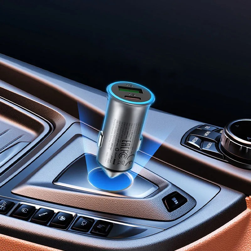B16 95W (USB-A+USB-C) dual port metal car charger