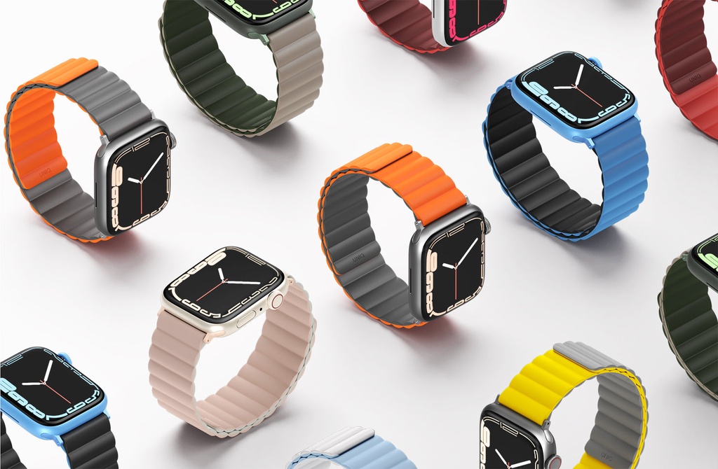 Uniq Revix Reversible Magnetic for Apple Watch Strap 42/44/45mm Charcoal (Grey/Orange)