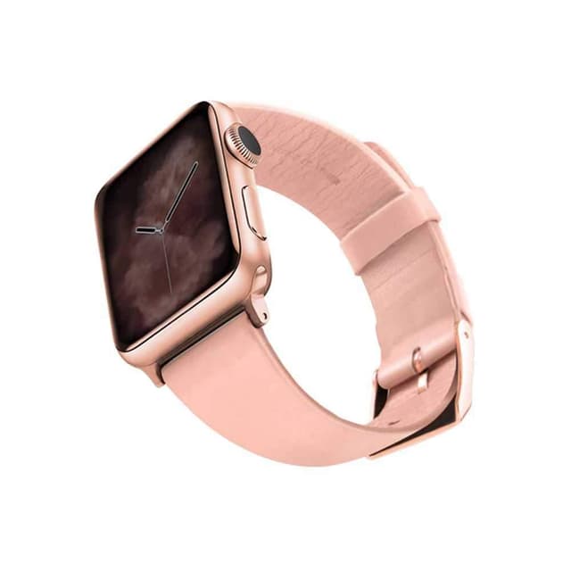 Viva Madrid Genuine Leather Strap for Apple Watch 42mm/44mm - Pink/Rose Gold