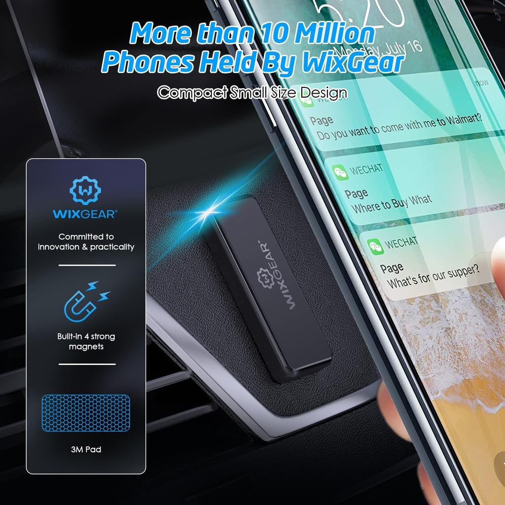 WixGear Rectangle Flat Magnetic Stick On Car Mount