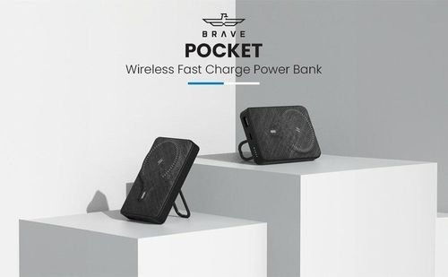 BRAVE 20W 10000mAh Magnetic Mini Pocket Portable Wireless Power Bank with Kickstand and Grip