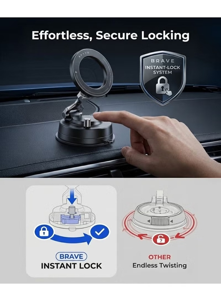 BRAVE Magnetic Vacuum Suction Mount BHL-56