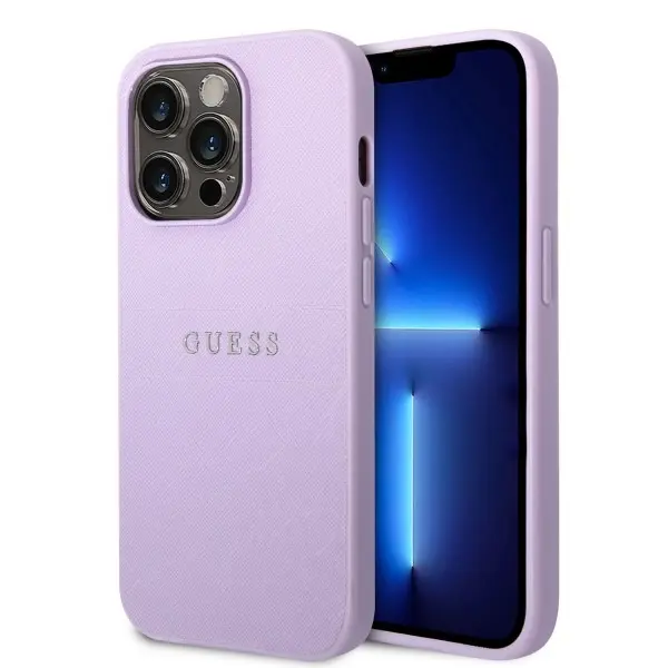 Guess PU Saffiano Hard Case for iPhone 14 Pro Max (6.7") - Purple
