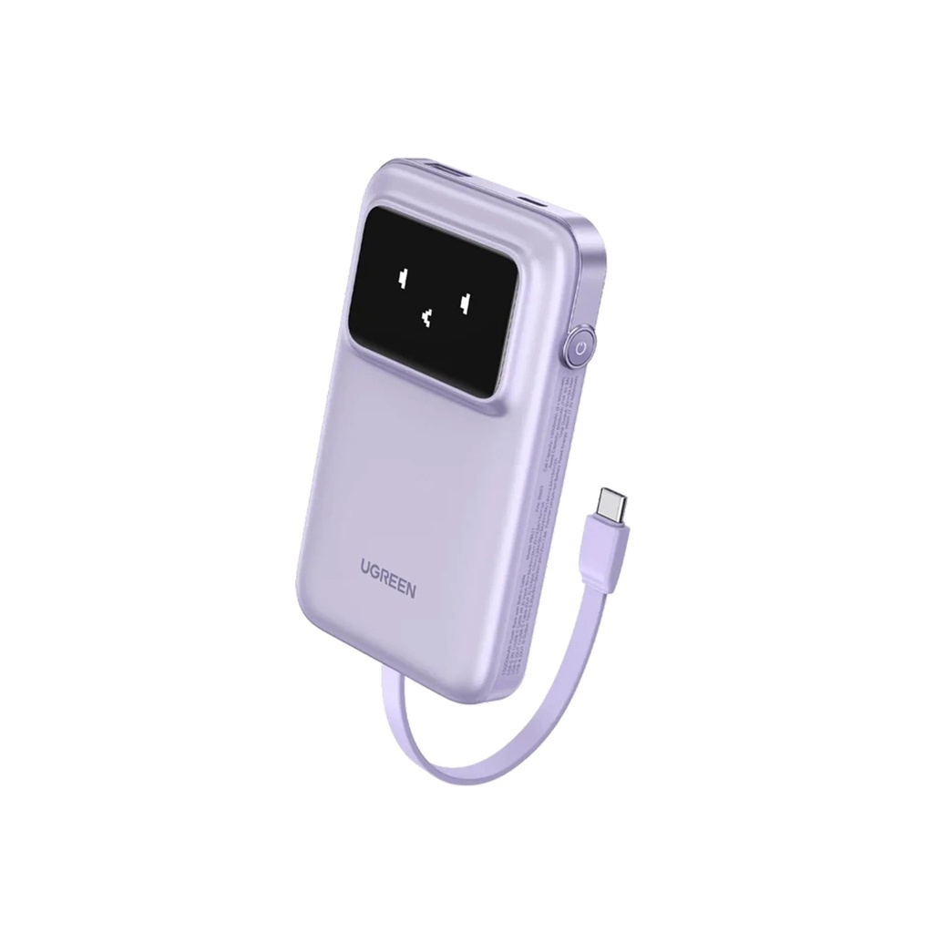 UGREEN 10000mAh Power Bank with Built-in Cable 30W