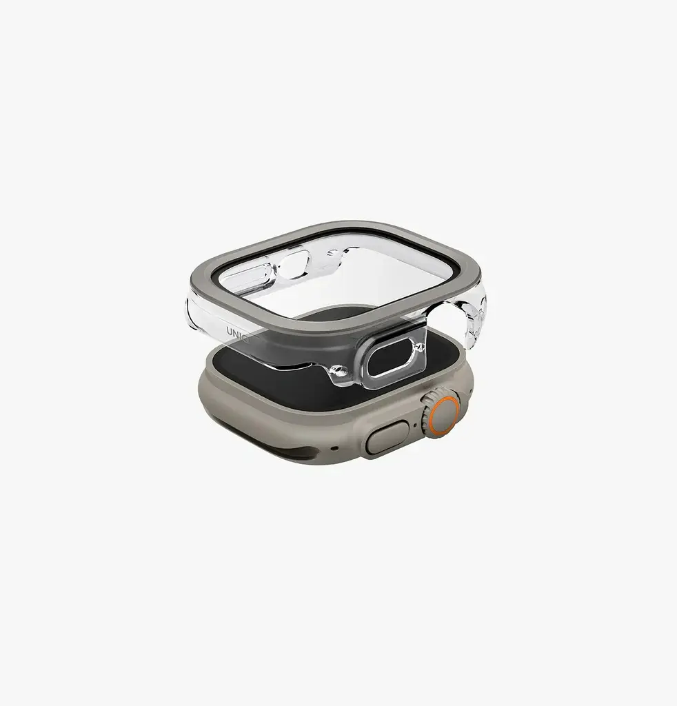  Uniq Voute Watch Case With Screen Protection for Apple Watch Ultra 49mm - Titanium Silver