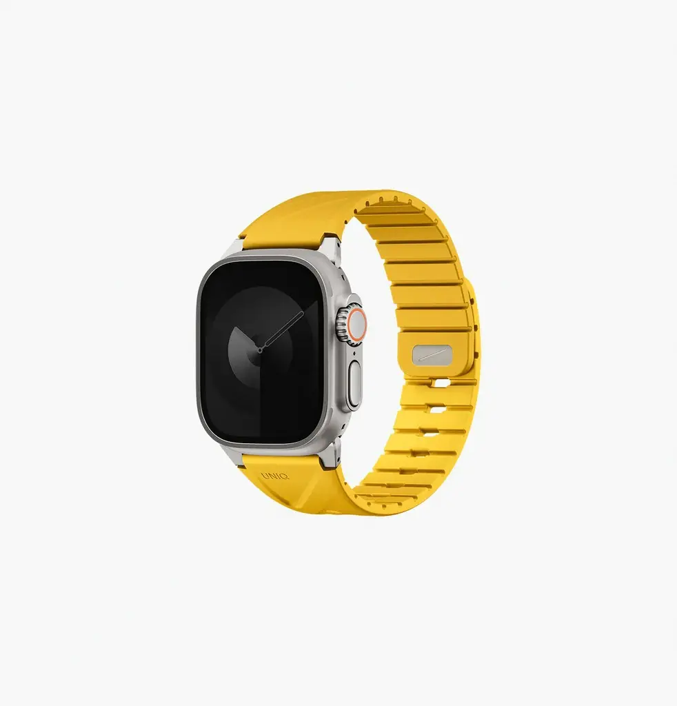 Uniq Fluo Bundle Magnetic Watch Strap With Connector for Apple Watch 40mm to 49mm - Golden Yellow