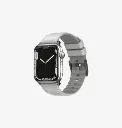 Uniq Linus Airosoft Silicone Strap For Apple Watch 45/44/42 mm - Chalk Grey 