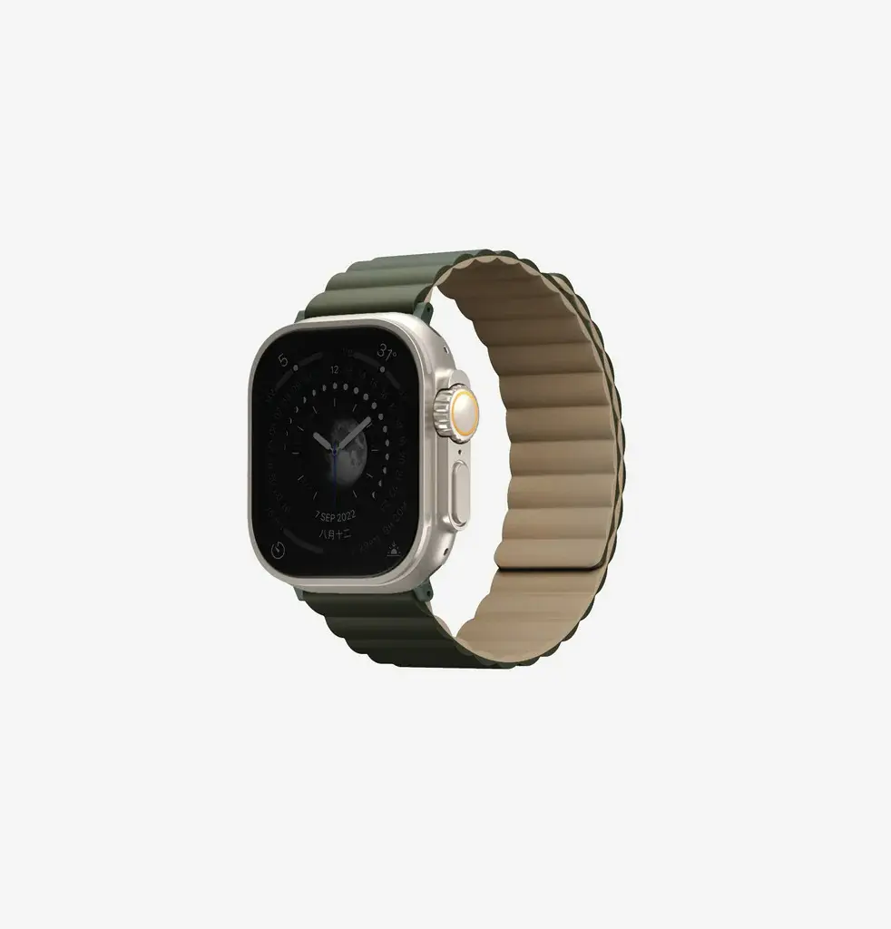 Uniq Revix Reversible Strap for Apple Watch 49/45/44mm - moss green tan