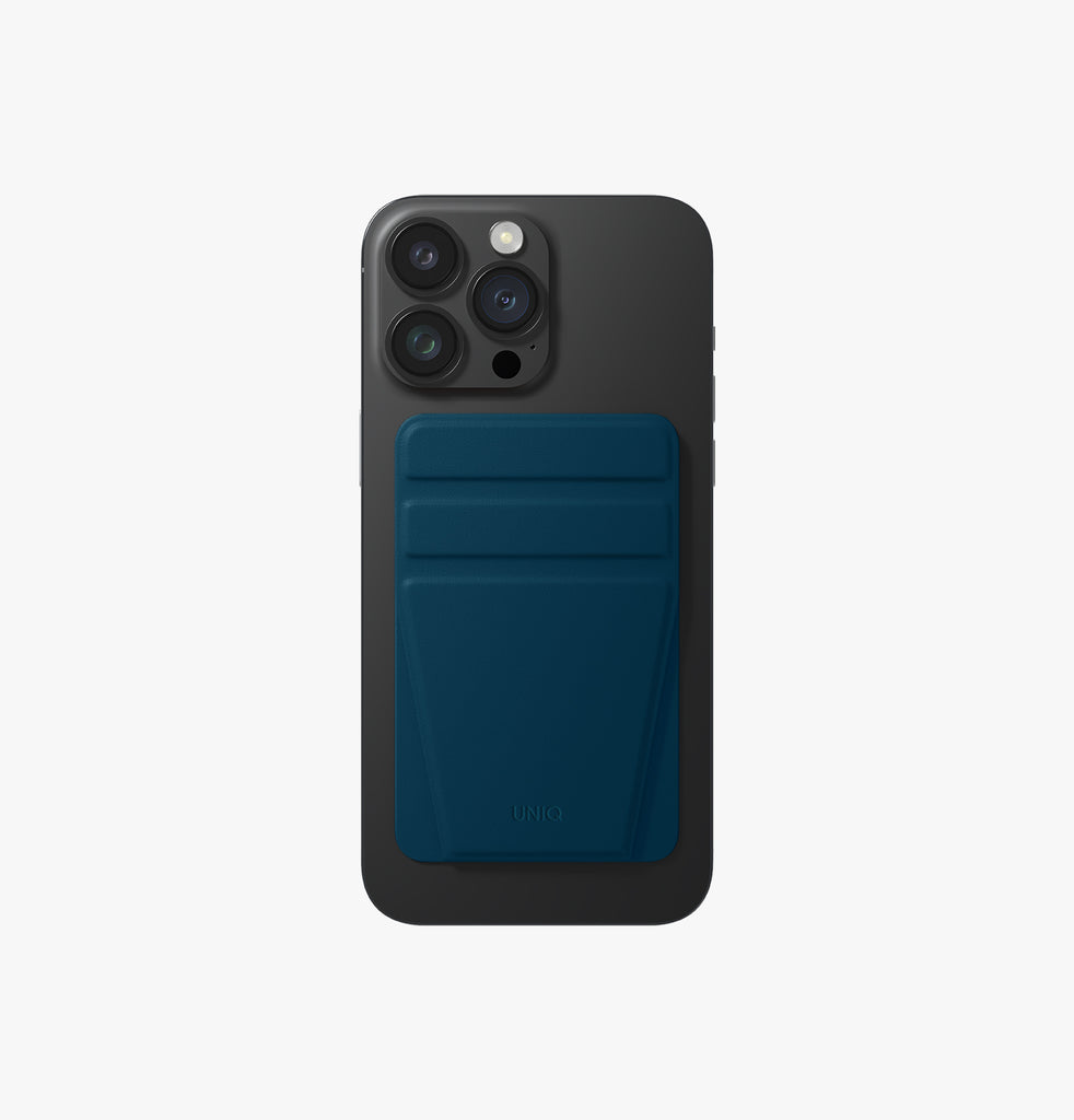 Uniq Lyft Magnetic Snap-on Stand and Card Holder for iPhone - Nautical Blue 