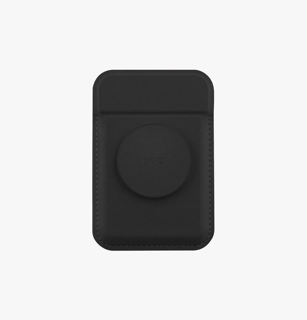 Uniq Flixa Magnetic Pop-Out Card Holder With Grip-Stand - Jet Black