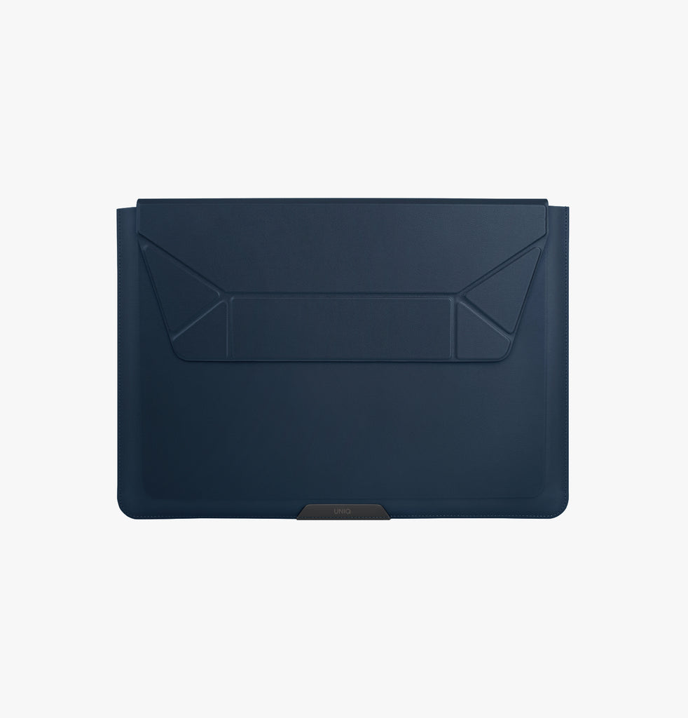 Uniq Oslo Laptop Sleeve With Foldable Stand (Up to 14") - Navy Blue 