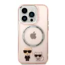 Karl Lagerfeld Magsafe PC/TPU Case With Ring For iPhone 14 Pro - Pink