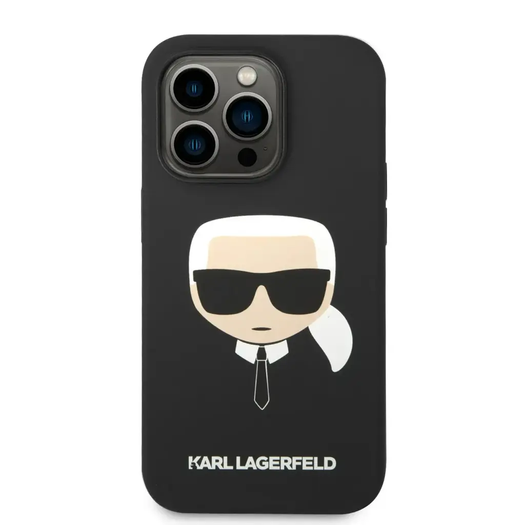 Karl Lagerfeld Magsafe Silicone Karl`s Head Hard Case for iPhone 14 Pro (6.1") - Black