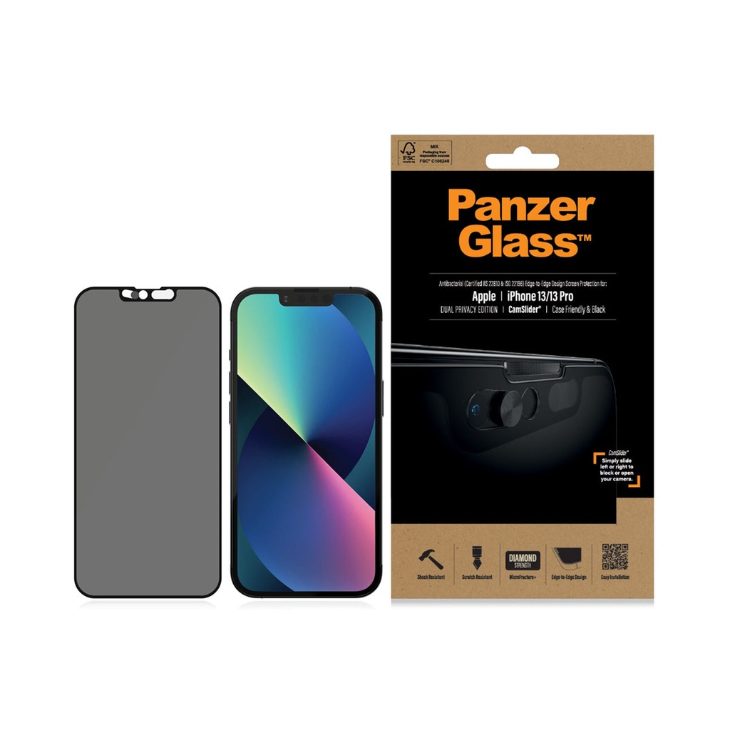 PanzerGlass iPhone 2021  6.1'' CF Camslider, Black Privacy AB - P2748