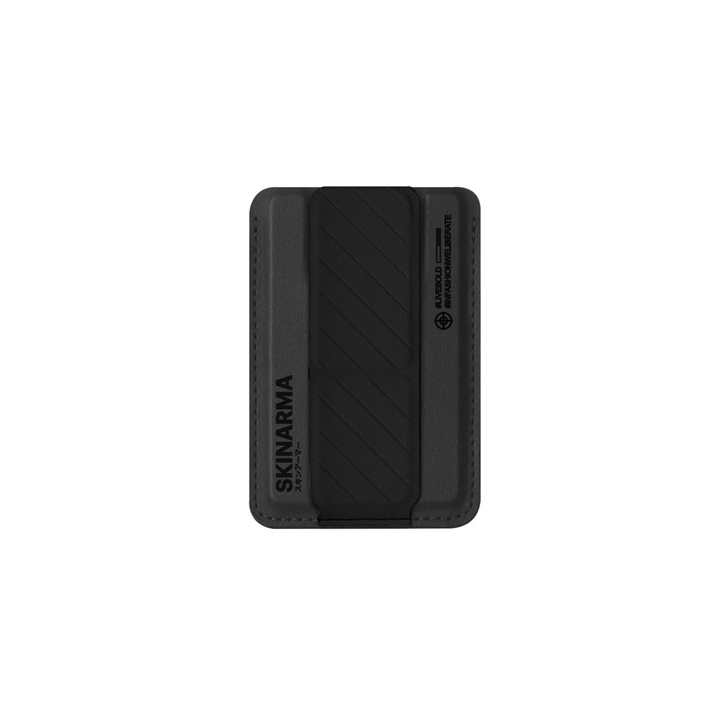 SkinArma Kado Mag-Charge Card Holder With Grip Stand - Black 