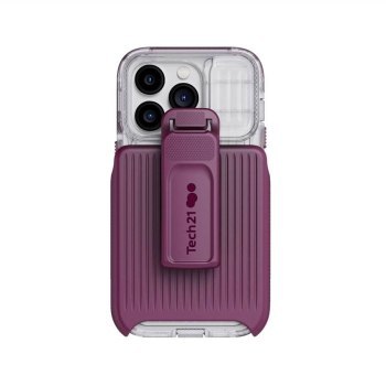 Tech21 EvoMax iPhone 14 Pro-Magsafe w/Holster (Frosted Purple)
