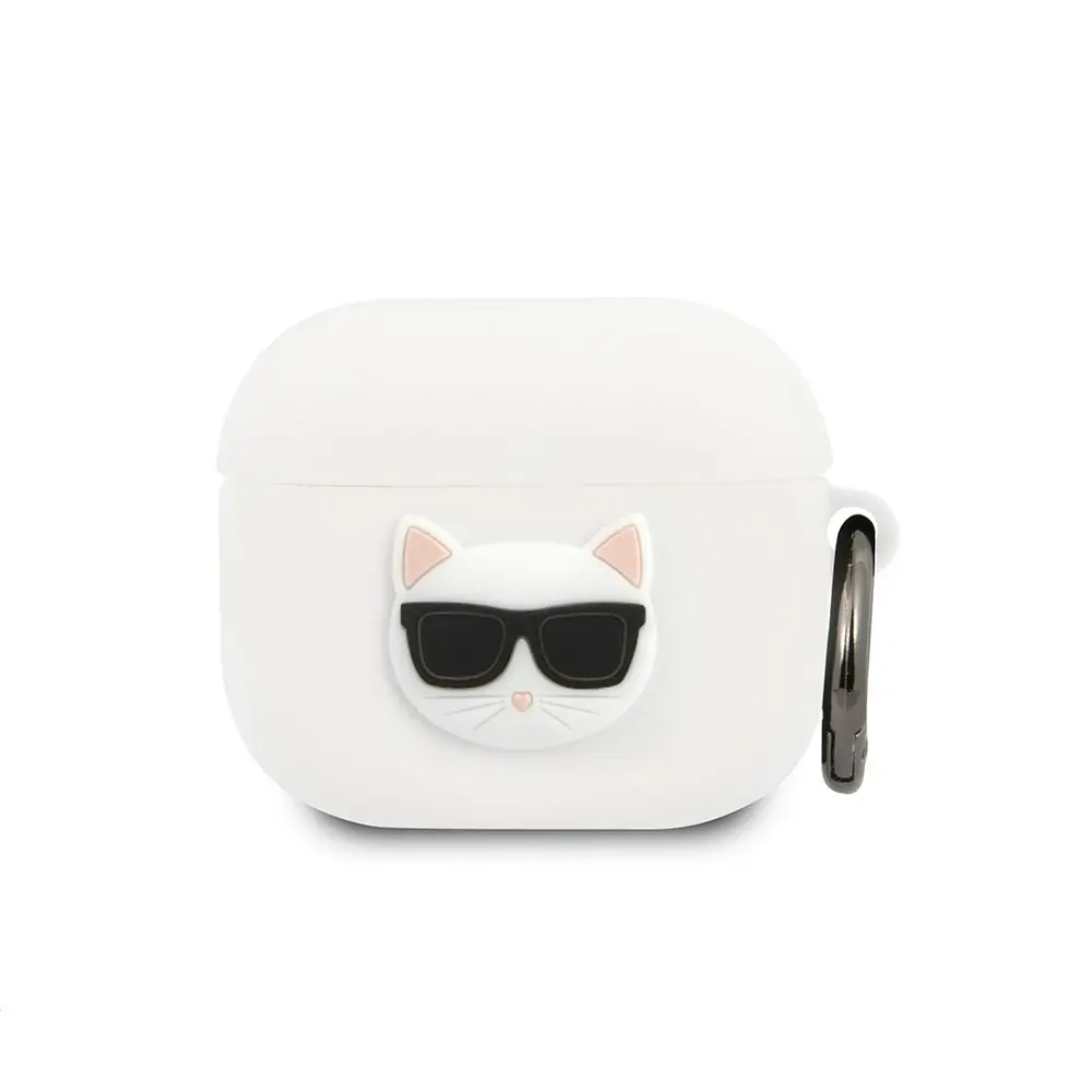 Karl Lagerfeld KLACA3SILCHWH Etui AirPods 3 cover biały/white Silicone Choupette