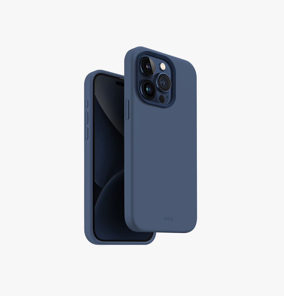 Uniq Hybrid Lino Hue MagSafe Case for iPhone 15 Pro - Navy Blue