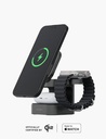 Energea MagCube 3 IN 1 Foldable Magsafe Fast Wireless Charger - Gunmetal