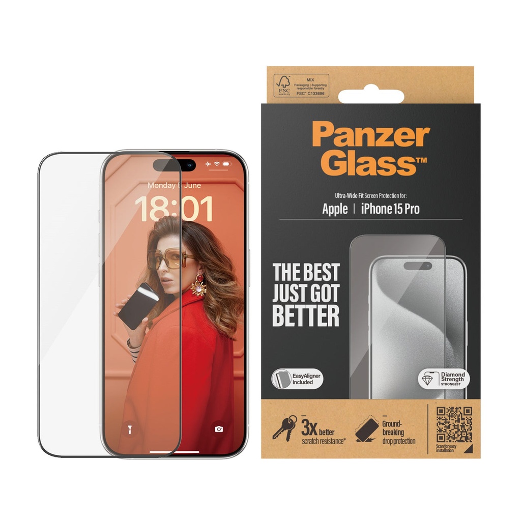 PanzerGlass iPhone 2023 6.1" Pro | 360 Bundle with D3O® | Privacy