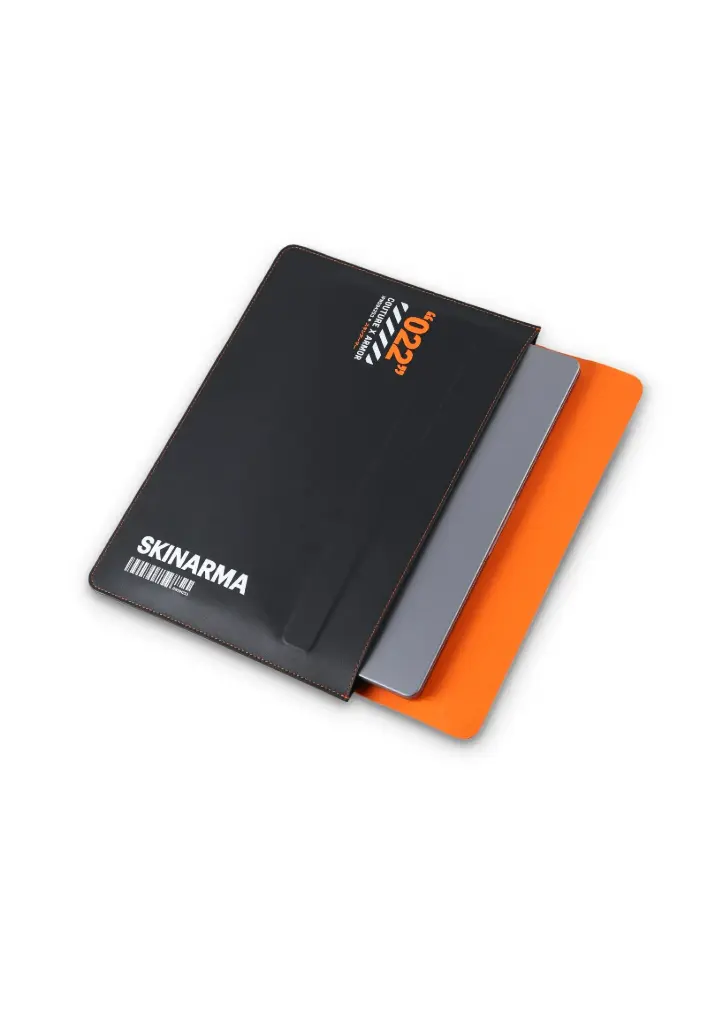 skinarma laptop sleeve fits up to 14-inch orange
