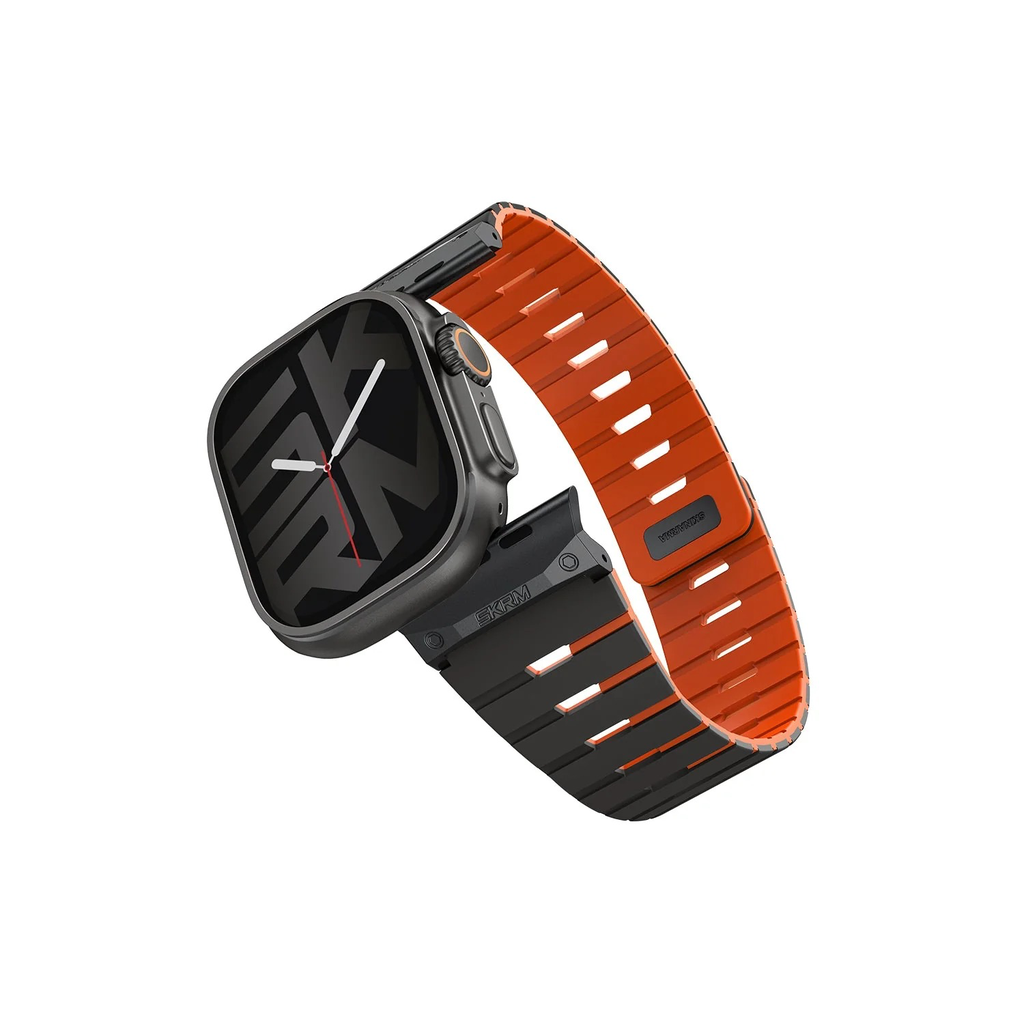 SkinArma Gemini Magnetic Watch Strap for Apple Watch 49/46/45MM - Black Orange