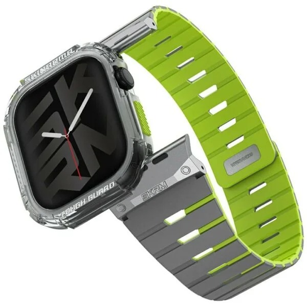 SkinArma Gemini Magnetic Strap + Atom Case Bundle for Apple Watch 49MM - Lime Green