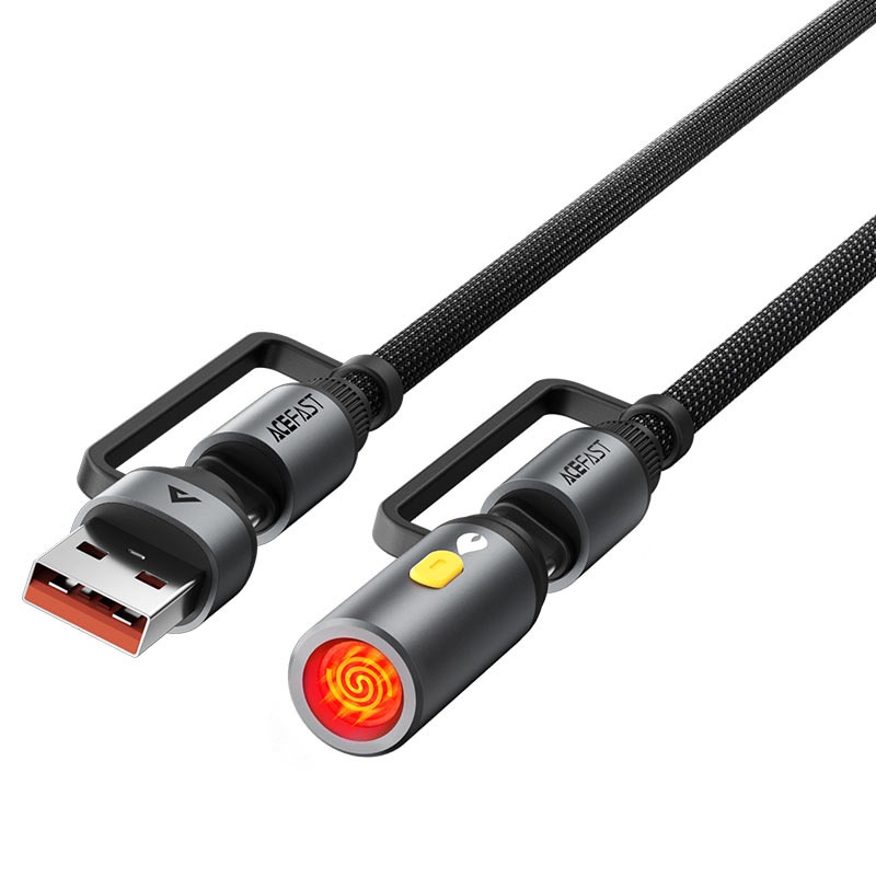 J6 multi-function charging data cable USB-A+ USB- C+ cigarette lighter