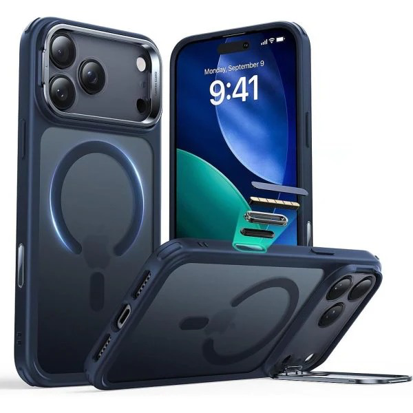 ESR iPhone 17 Pro HaloLock Classic Hybrid Case with Stash Stand (Camera Control Button) Case