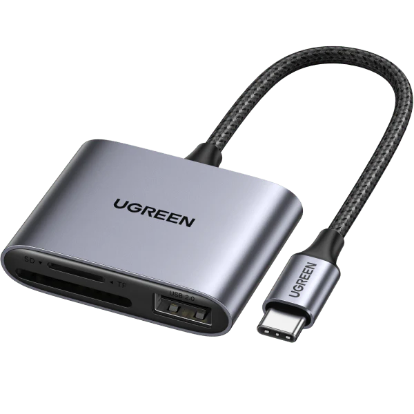 UGREEN USB-C to SD/TF + USB 2.0 Memory Card Reader