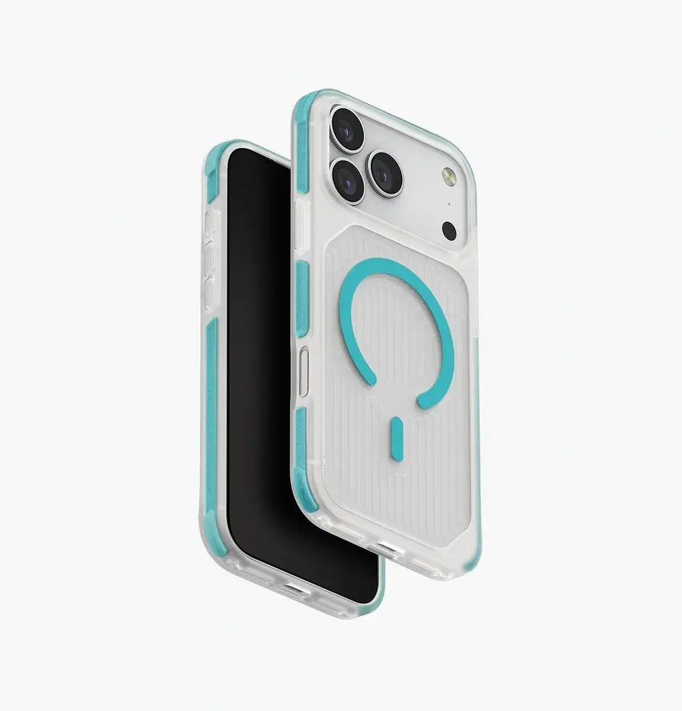 Uniq Hybrid Combat Active MagSafe Case for iPhone 17 Pro Max - Frost Clear / Turquoise