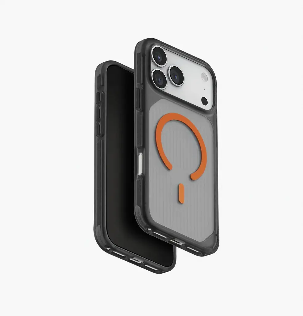Uniq Hybrid Combat Active MagSafe Case for iPhone 17 Pro Max - Frost Smoke / Orange