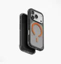 Uniq Hybrid Combat Active MagSafe Case for iPhone 17 Pro - Frost Smoke / Orange