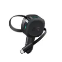 BRAVE 60W DUAL PORT CAR CHARGER WITH RETRACTABLE TYPE-C CABLE-BCC28