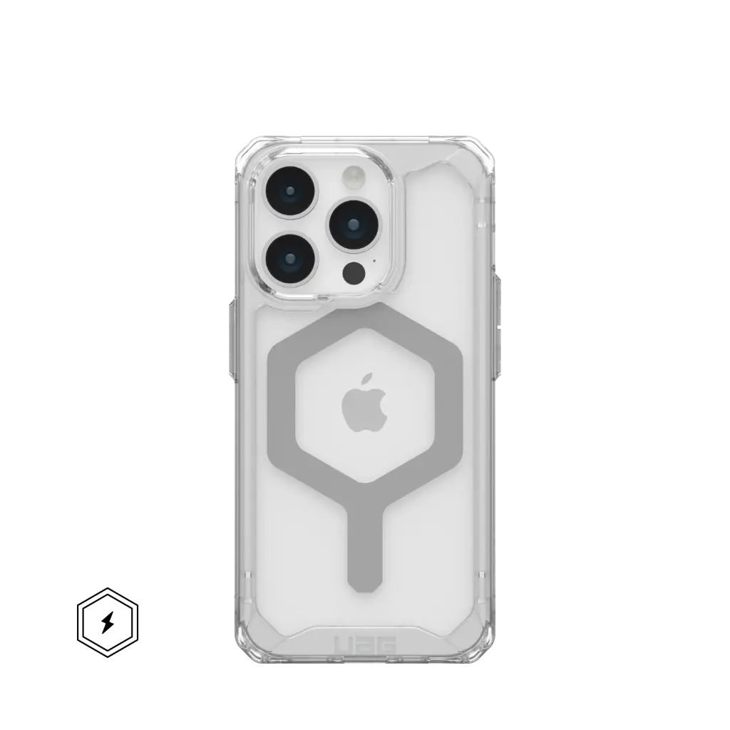 uag plyo case for iphone 15 pro  ice silver