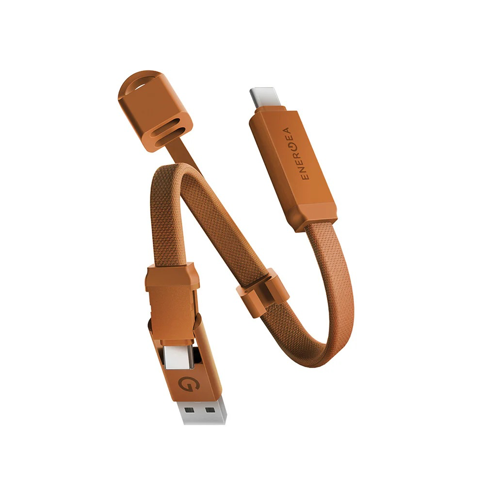 Energea Sheath Key 2-In-1 USB-C to USB-C With USB-A 60W Cable 15CM - Orange