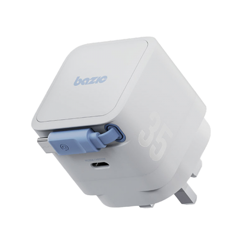 Bazic GoPort Retrek 1-Port USB-C & Built-In USB-C Cable 35W GaN - White