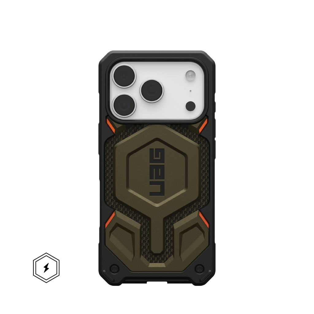 URBAN ARMOR GEAR UAG Designed for iPhone 17 Pro Case Monarch Pro - Compatible with MagSafe Military Grade Protective Cover, Kevlar Element Green