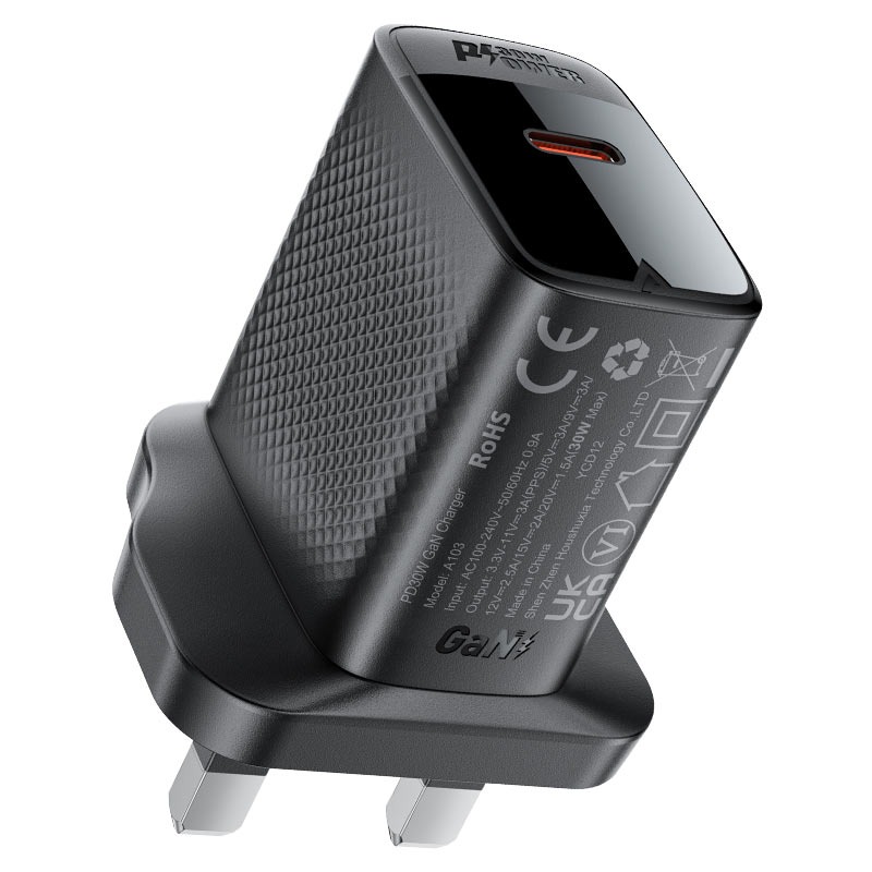 AceFast A103 PD30W GaN single USB-C charger (UK)