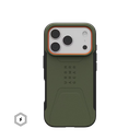 جراب UAG مصمم لهاتف iPhone 17 Pro، متوافق مع نظام MagSafe، غطاء حماية عسكري، زيتوني/برتقالي